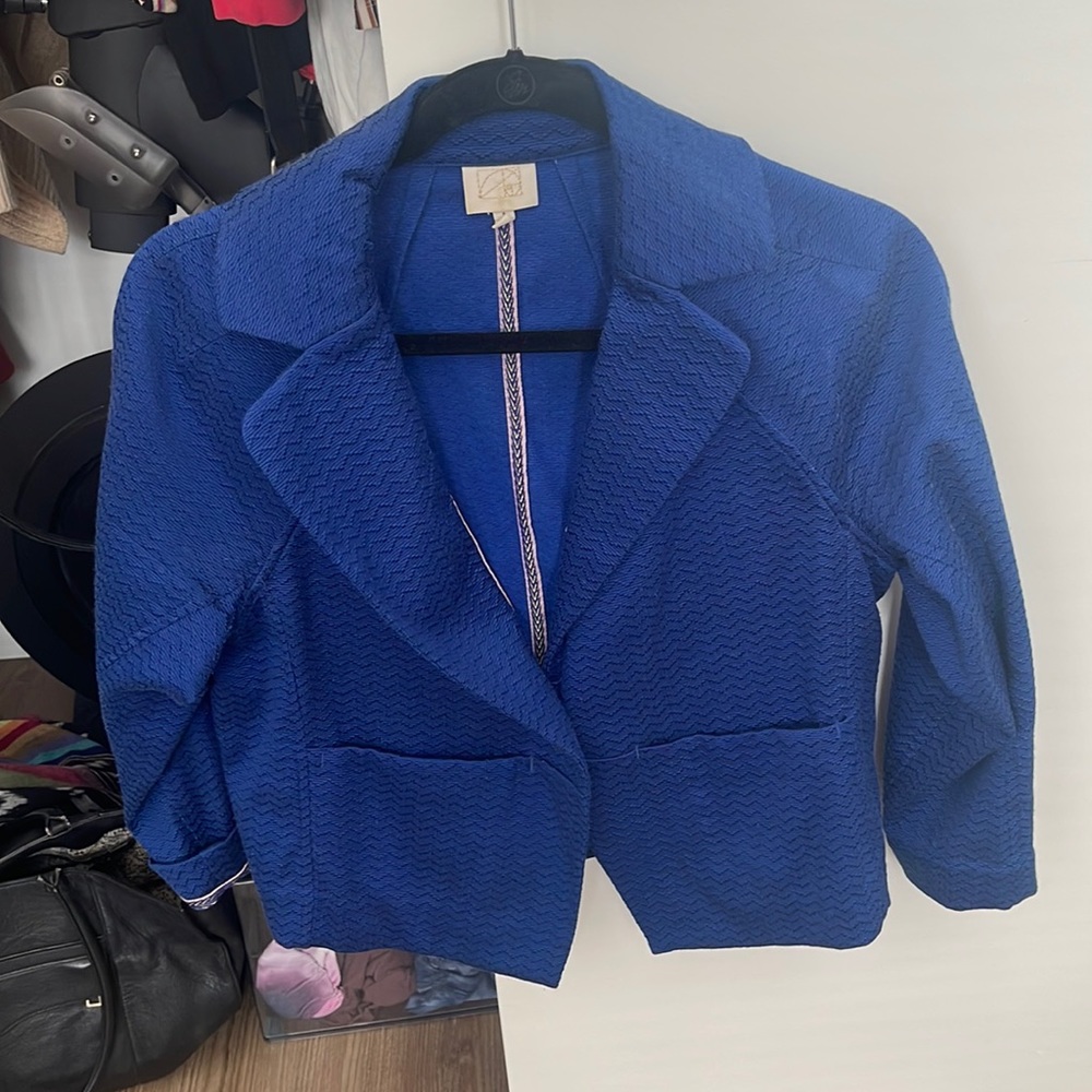 Blue Anthropologie blazer